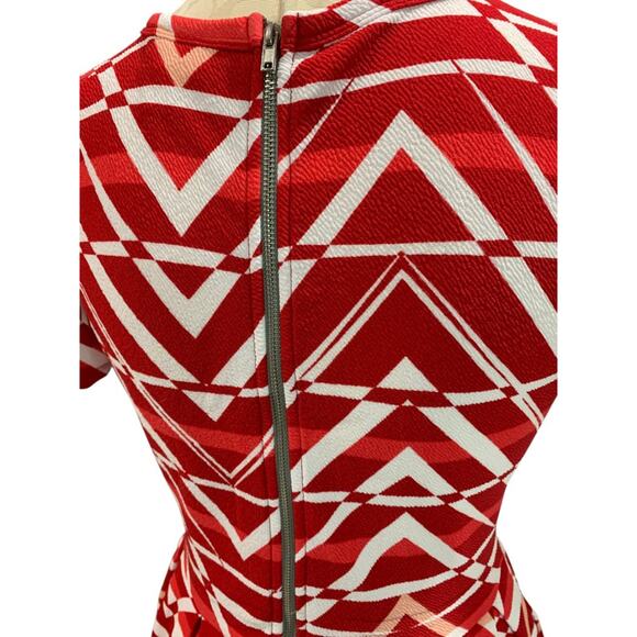 Medium LulaRoe Amelia Dress Pockets Red White - Picture 5 of 9